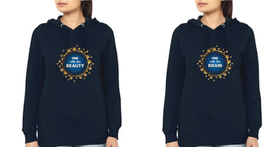 Beauty & Brain Sister Sister Hoodies-FunkyTees - Funky Tees Club