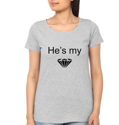 Beer & Diamond Couple Half Sleeves T-Shirts -FunkyTees - Funky Tees Club