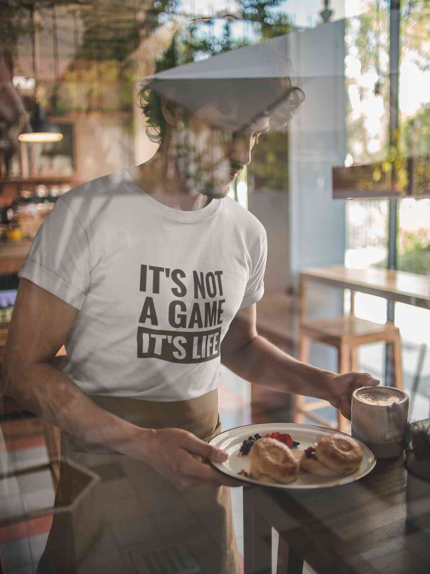 Its Not A Game Its Life Typography Mens Half Sleeves T-shirt- FunkyTeesClub