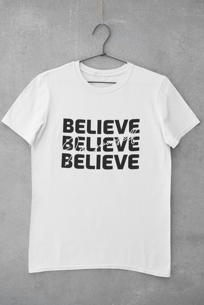 Believe Mens Half Sleeves T-shirt- FunkyTeesClub - Funky Tees Club