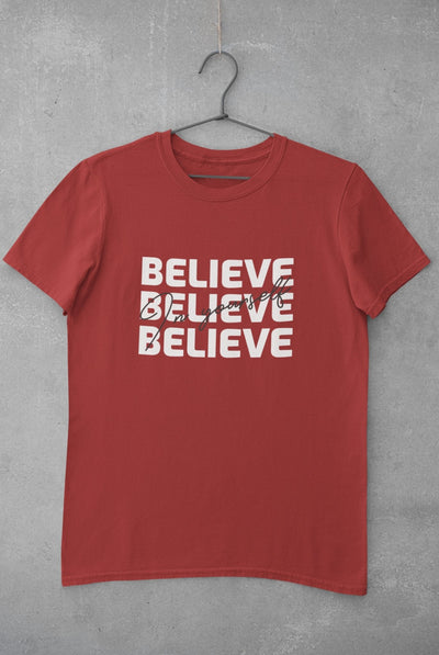 Believe Mens Half Sleeves T-shirt- FunkyTeesClub - Funky Tees Club