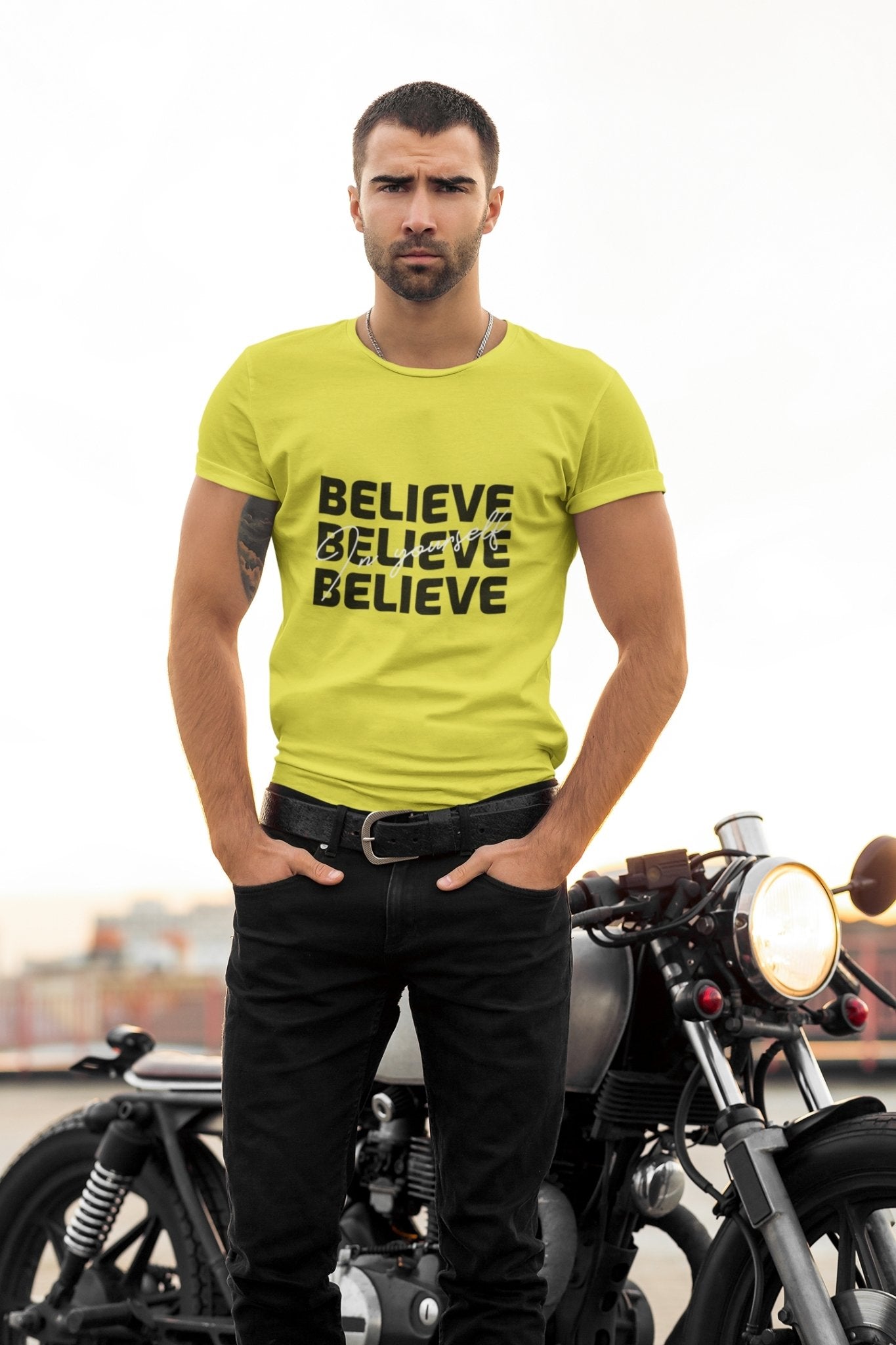 Believe Mens Half Sleeves T-shirt- FunkyTeesClub - Funky Tees Club