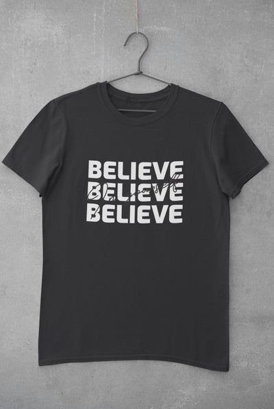 Believe Mens Half Sleeves T-shirt- FunkyTeesClub - Funky Tees Club