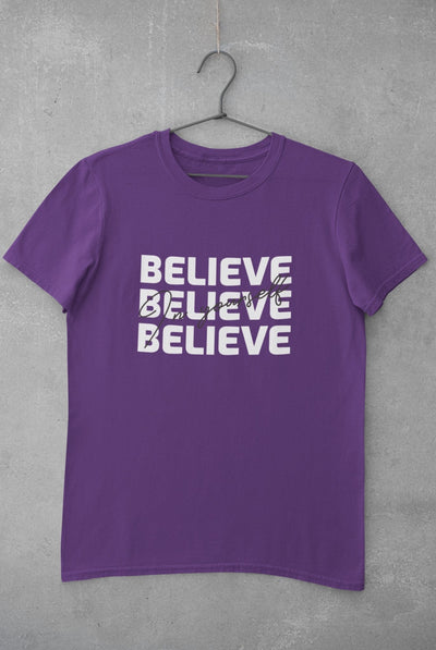 Believe Mens Half Sleeves T-shirt- FunkyTeesClub - Funky Tees Club