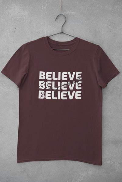 Believe Mens Half Sleeves T-shirt- FunkyTeesClub - Funky Tees Club