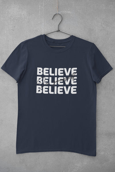 Believe Mens Half Sleeves T-shirt- FunkyTeesClub - Funky Tees Club