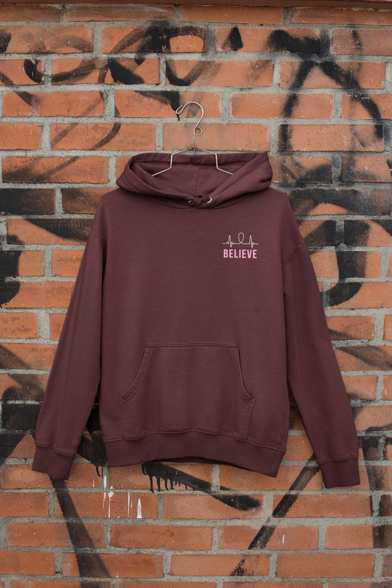 Believe Typography Hoodies for Women-FunkyTeesClub - Funky Tees Club