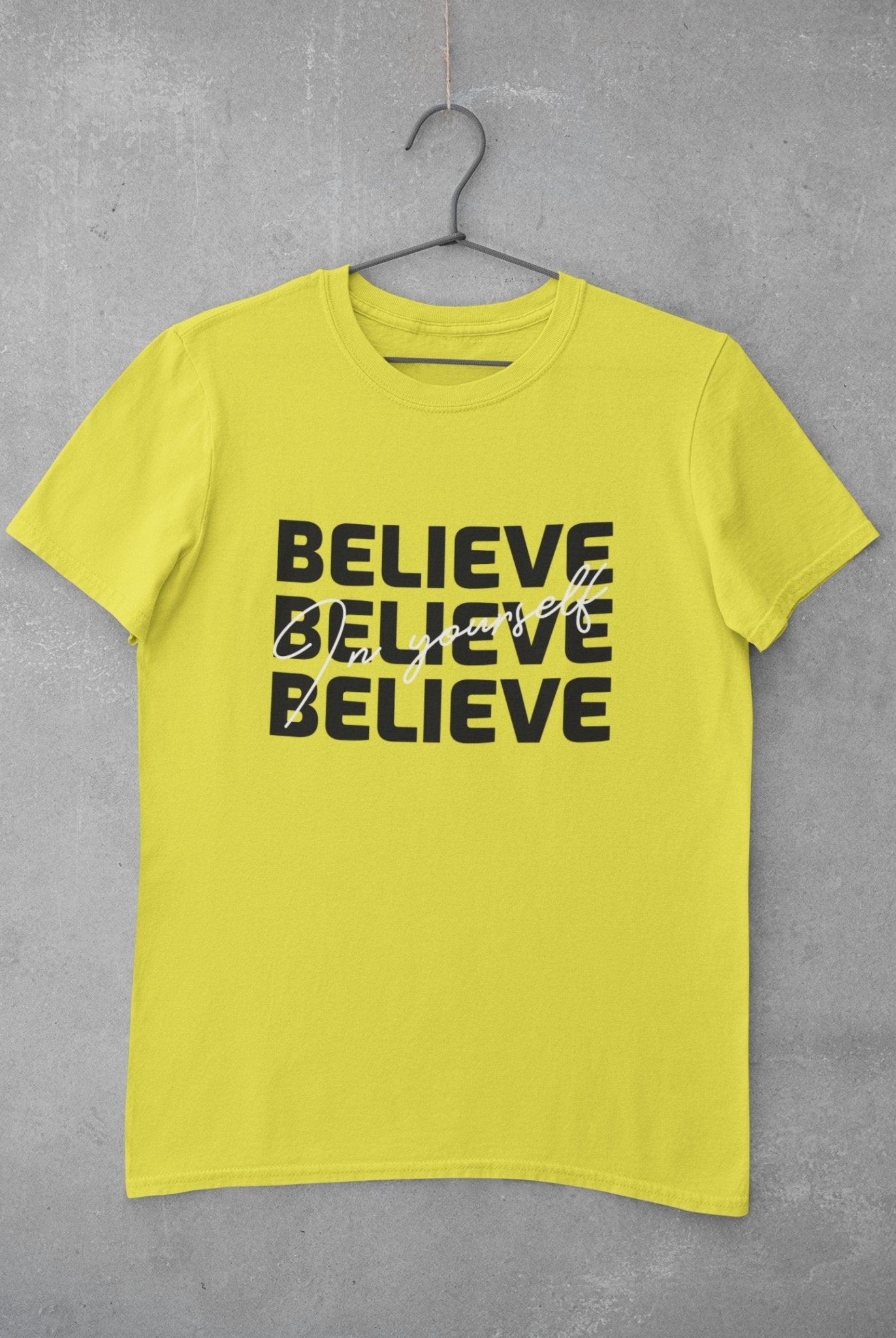 Believe Women Half Sleeves T-shirt- FunkyTeesClub - Funky Tees Club