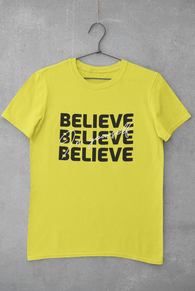 Believe Women Half Sleeves T-shirt- FunkyTeesClub - Funky Tees Club