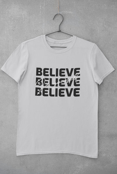 Believe Women Half Sleeves T-shirt- FunkyTeesClub - Funky Tees Club