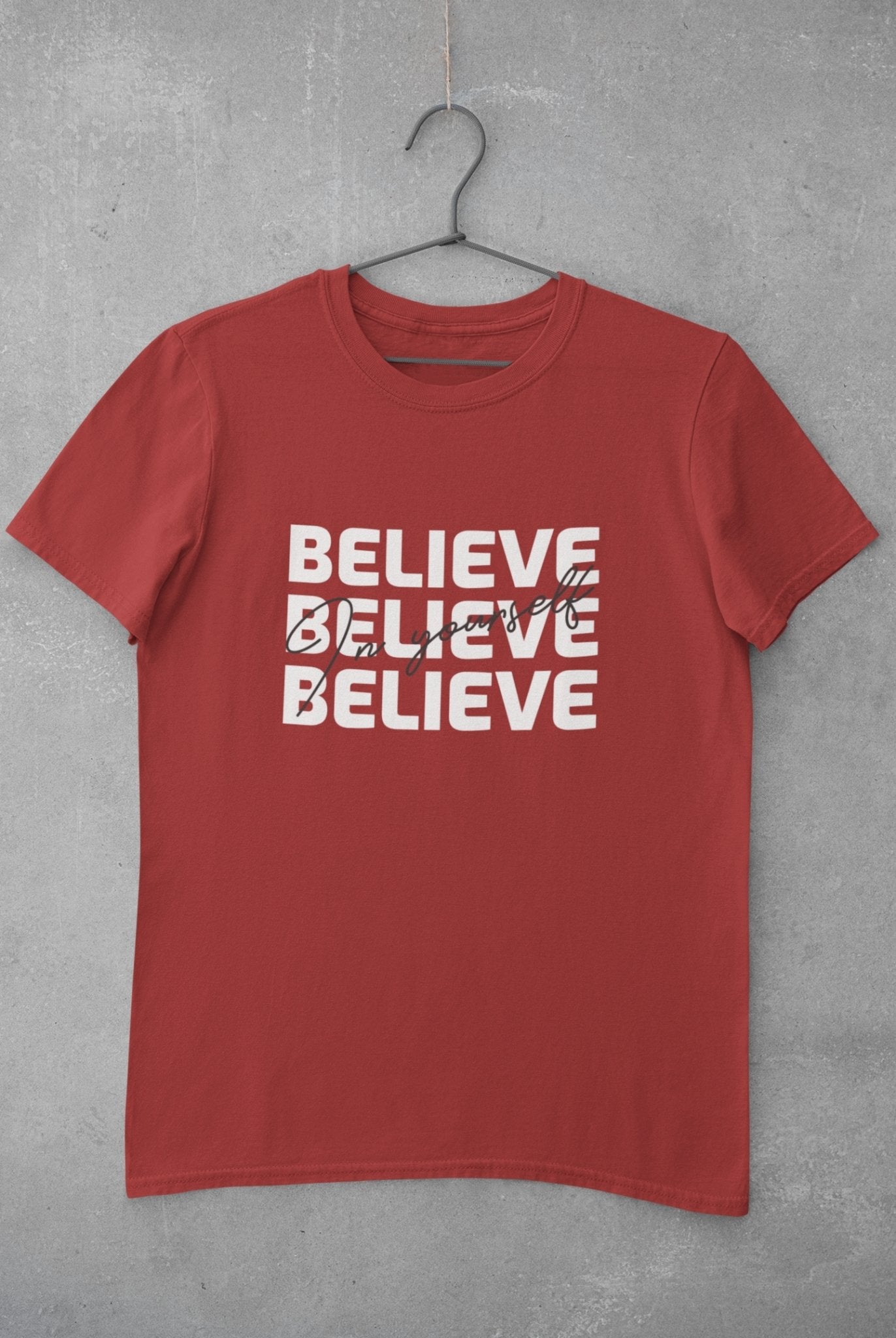 Believe Women Half Sleeves T-shirt- FunkyTeesClub - Funky Tees Club