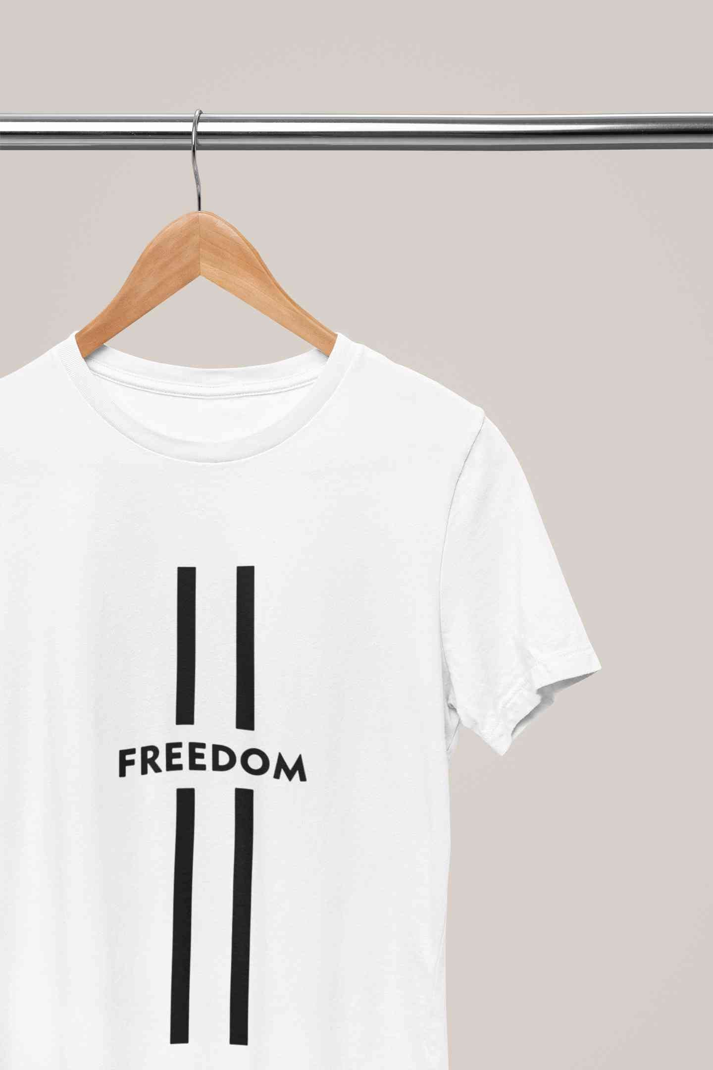 Strip Freedom Women Half Sleeves T-shirt- FunkyTeesClub