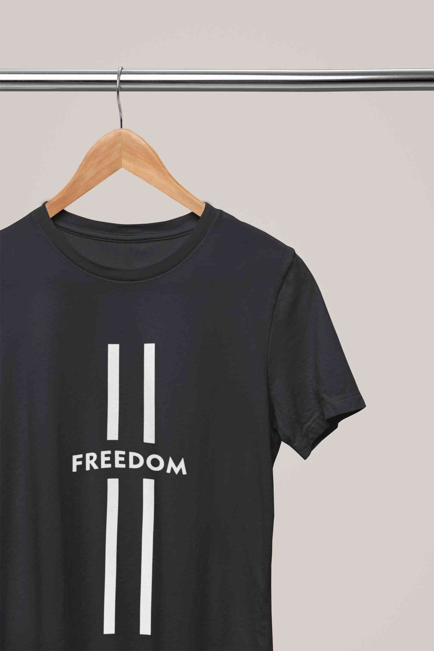 Strip Freedom Mens Half Sleeves T-shirt- FunkyTeesClub