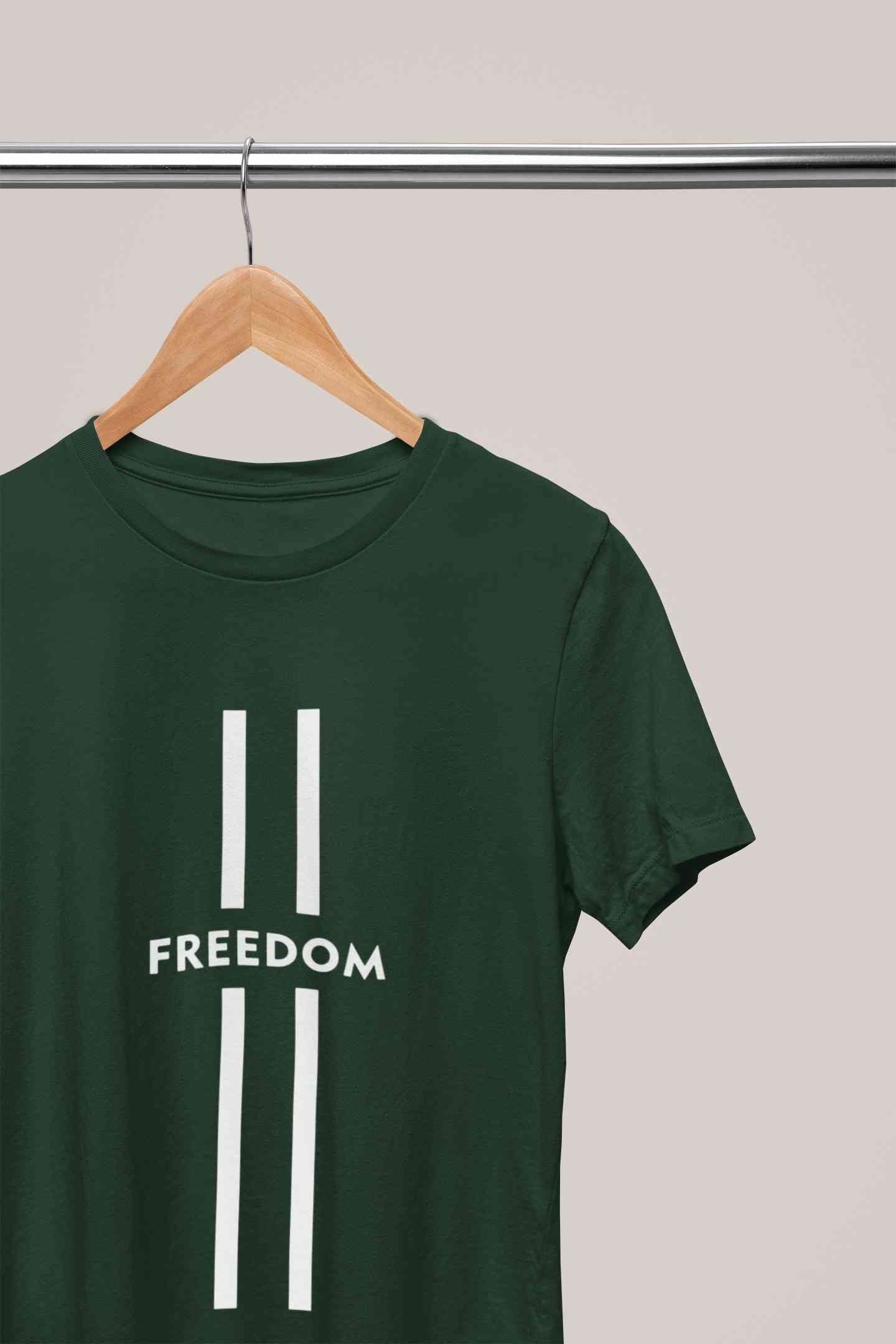 Strip Freedom Women Half Sleeves T-shirt- FunkyTeesClub