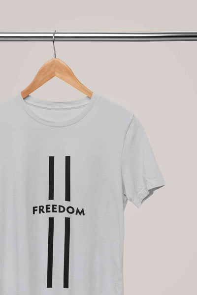 Strip Freedom Women Half Sleeves T-shirt- FunkyTeesClub