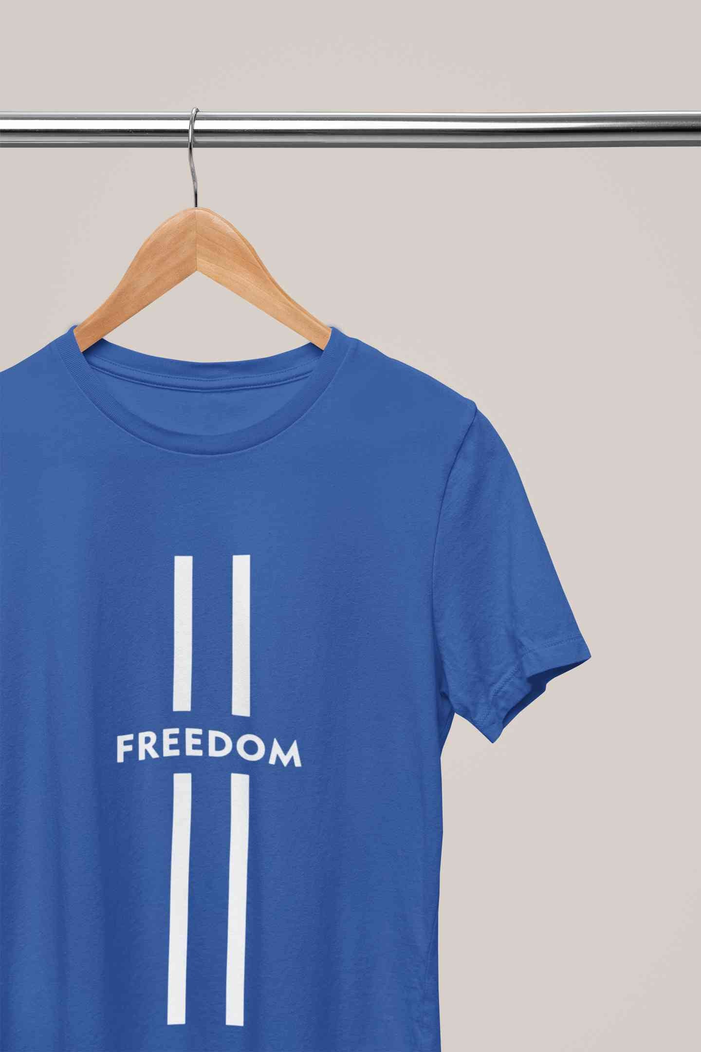 Strip Freedom Women Half Sleeves T-shirt- FunkyTeesClub