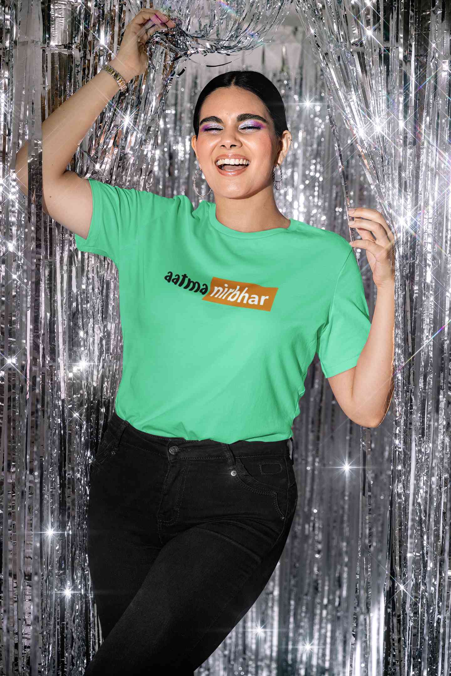 Aatmanirbhar  Women Half Sleeves T-shirt- FunkyTeesClub