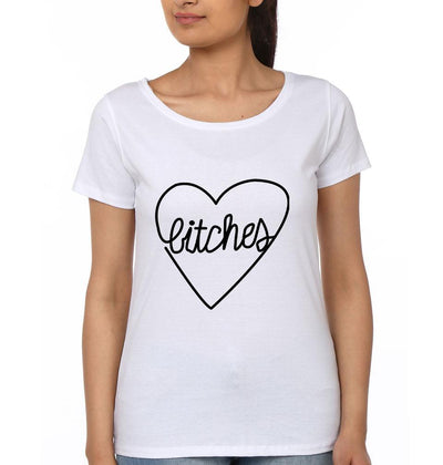 Best Bitches BFF Half Sleeves T-Shirts-FunkyTees - Funky Tees Club