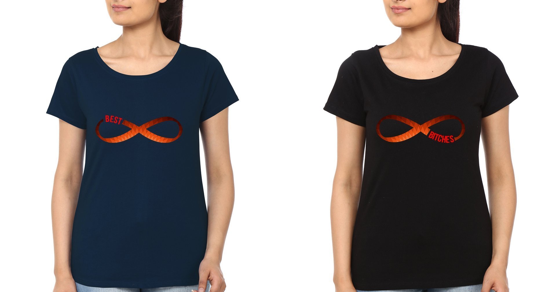 BEST BITCHES BFF Half Sleeves T-Shirts-FunkyTees - Funky Tees Club