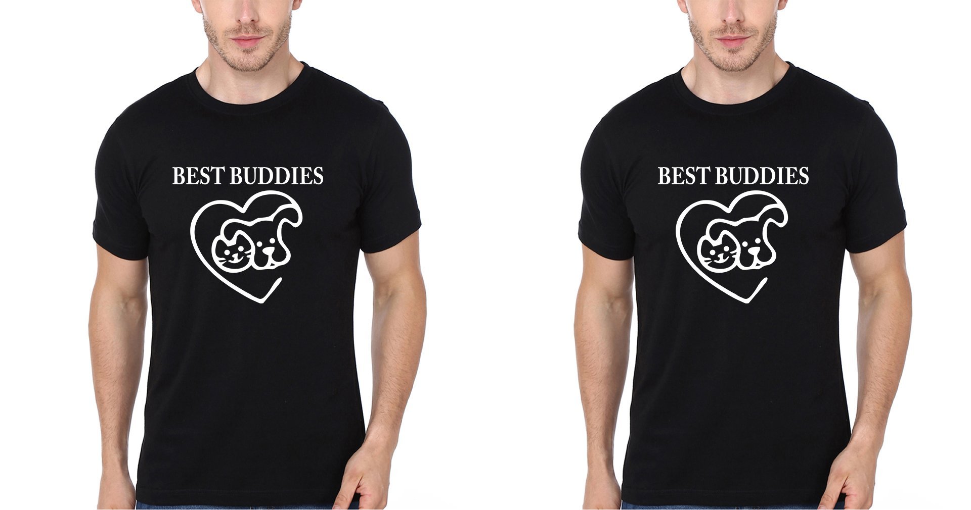 Best Buddies BFF Half Sleeves T-Shirts-FunkyTees - Funky Tees Club