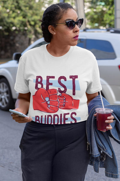 Best Buddies Women Crop Top- FunkyTeesClub - Funky Tees Club
