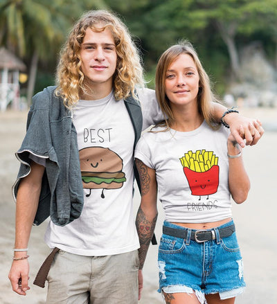 BEST FRIEND BFF Half Sleeves T-Shirts-FunkyTees - Funky Tees Club