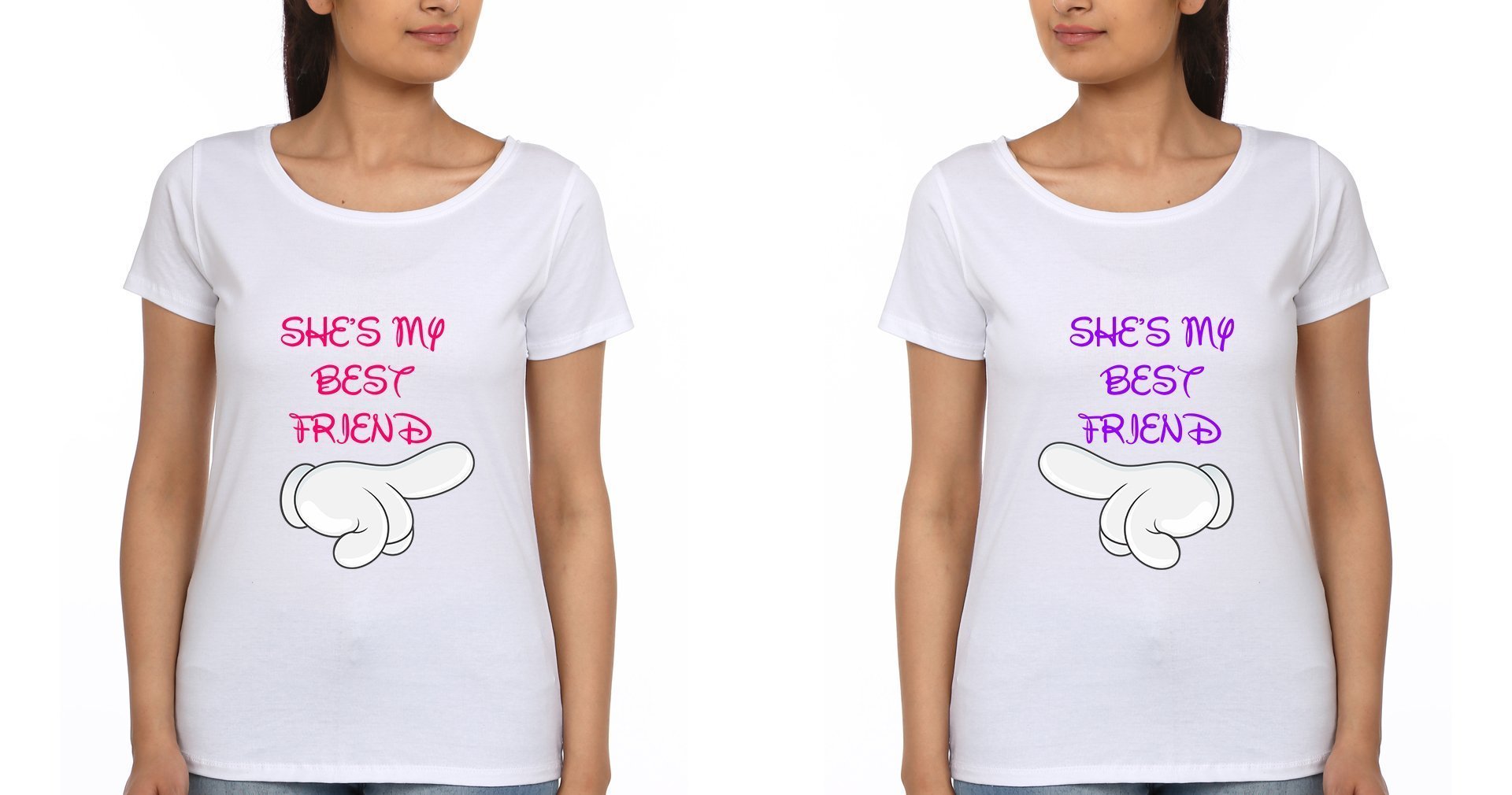 Best Friend BFF Half Sleeves T-Shirts-FunkyTees - Funky Tees Club