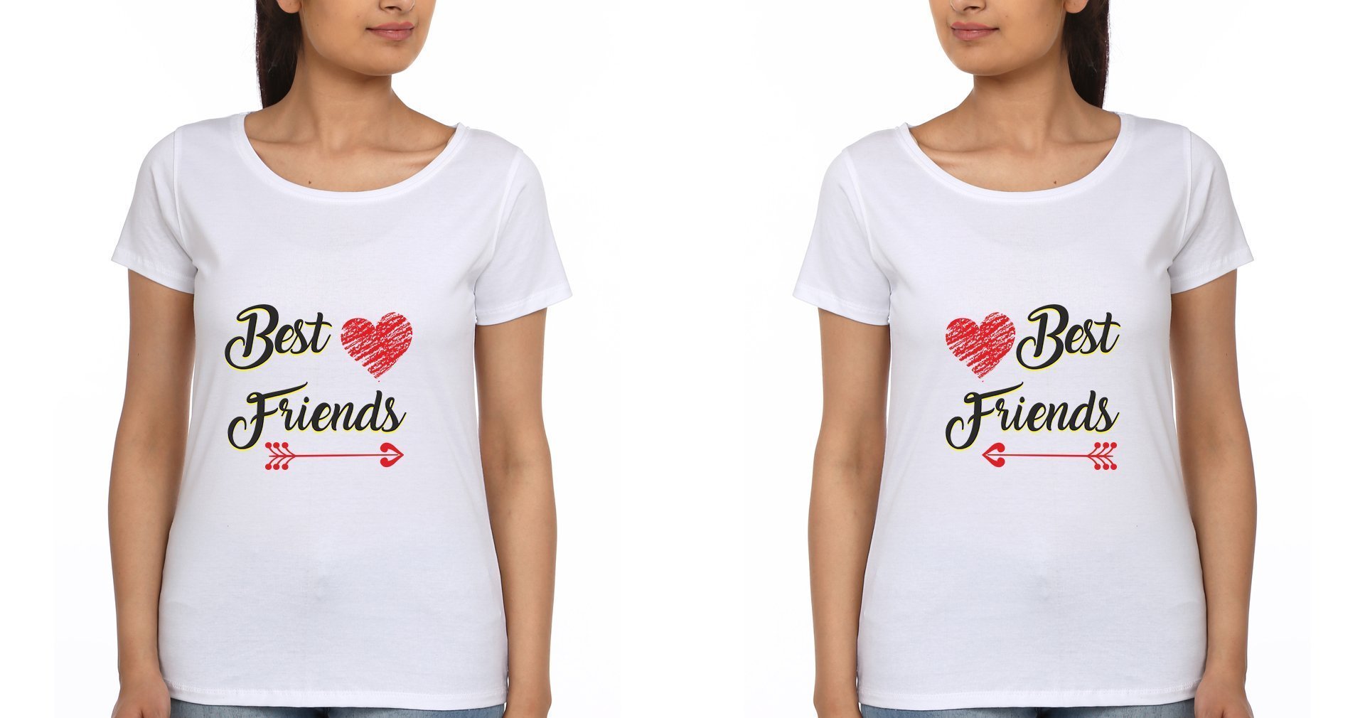 BEST FRIEND BFF Half Sleeves T-Shirts-FunkyTees - Funky Tees Club