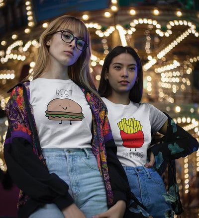 Best Friend BFF Half Sleeves T-Shirts-FunkyTees - Funky Tees Club