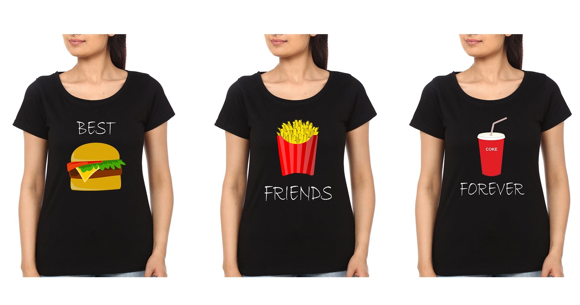 Best Friend Forever BFF Half Sleeves T-Shirts-FunkyTees - Funky Tees Club
