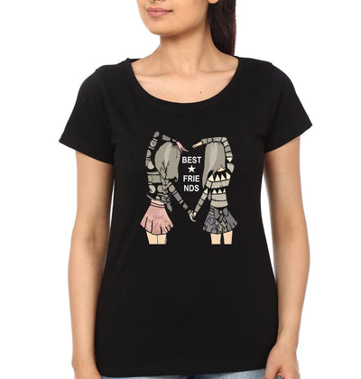 Best Friends BFF Half Sleeves T-Shirts-FunkyTees - Funky Tees Club