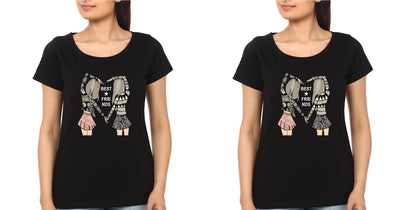 Best Friends BFF Half Sleeves T-Shirts-FunkyTees - Funky Tees Club