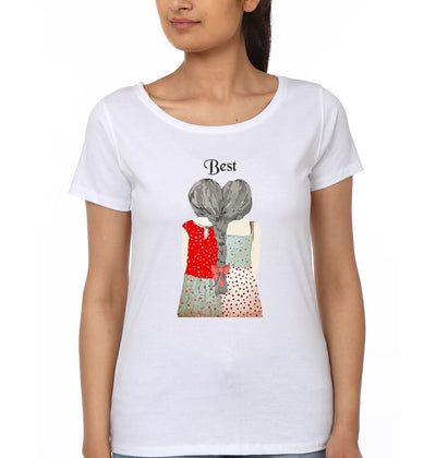 Best Friends BFF Half Sleeves T-Shirts-FunkyTees - Funky Tees Club
