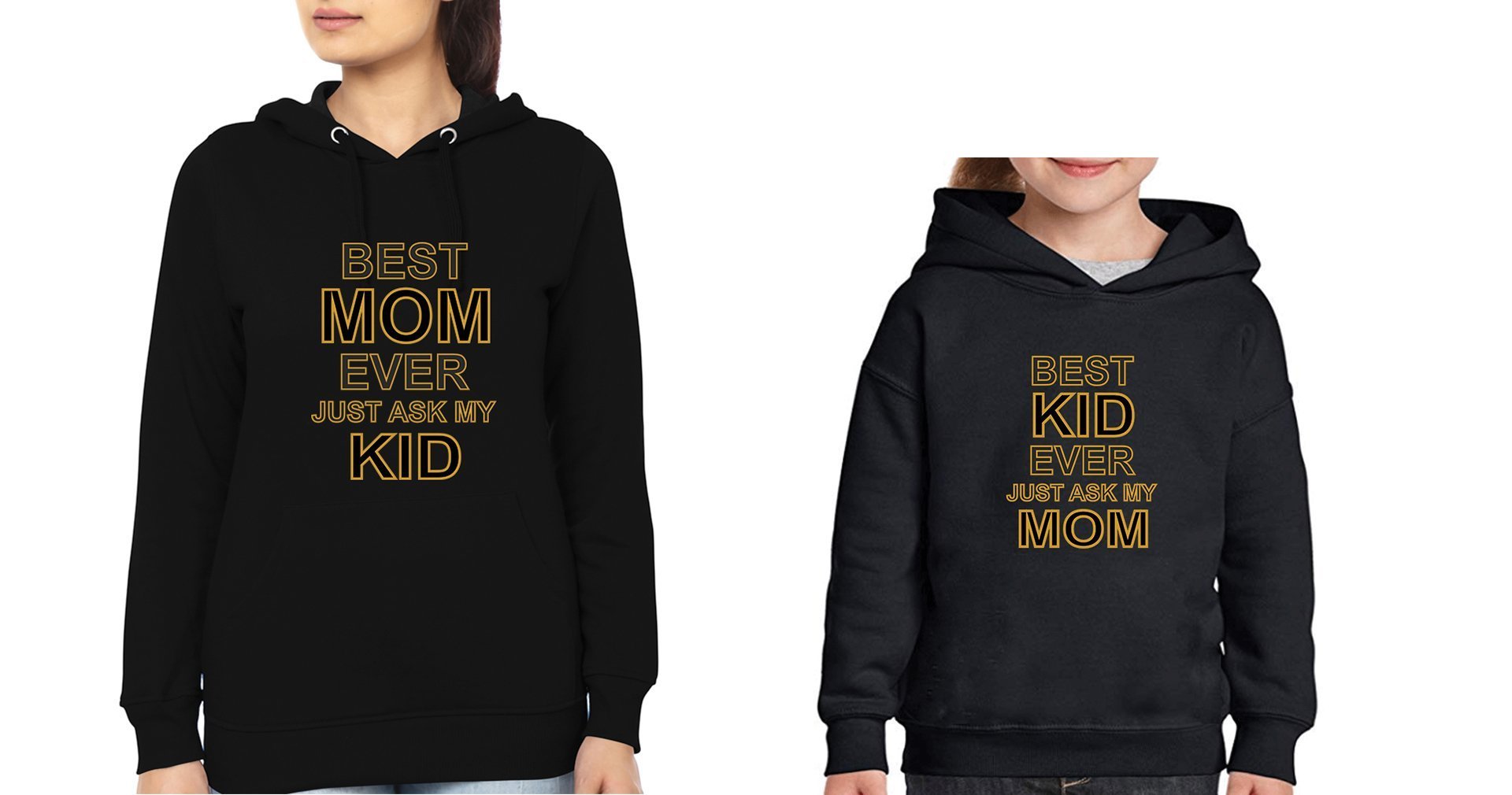 Best Mom Ever Best Kid Ever Mother and Daughter Matching Hoodies- FunkyTeesClub - Funky Tees Club