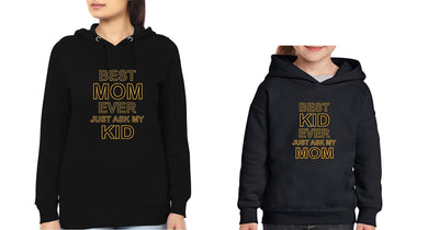 Best Mom Ever Best Kid Ever Mother and Daughter Matching Hoodies- FunkyTeesClub - Funky Tees Club