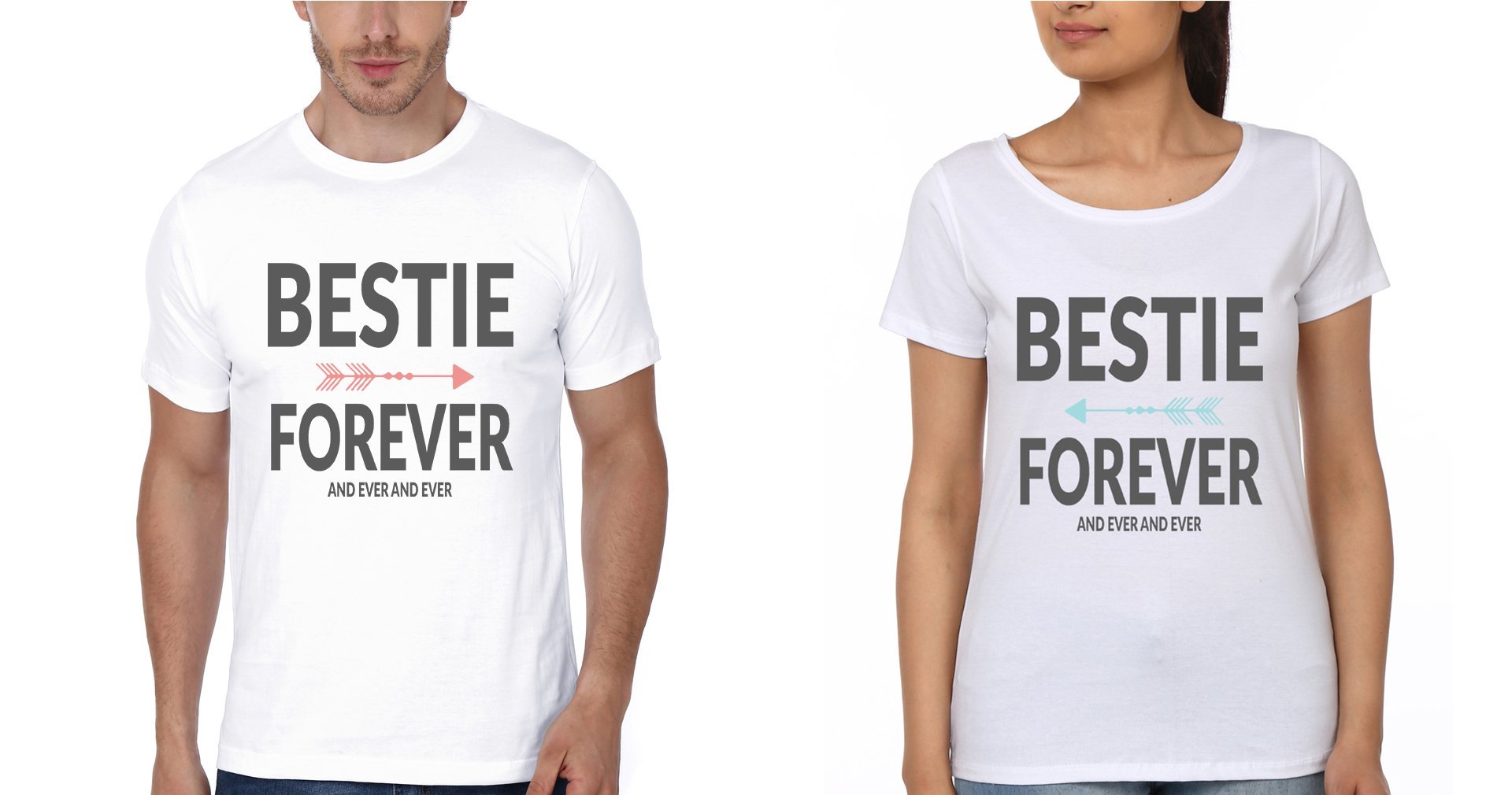 BESTIE BFF Half Sleeves T-Shirts-FunkyTees - Funky Tees Club
