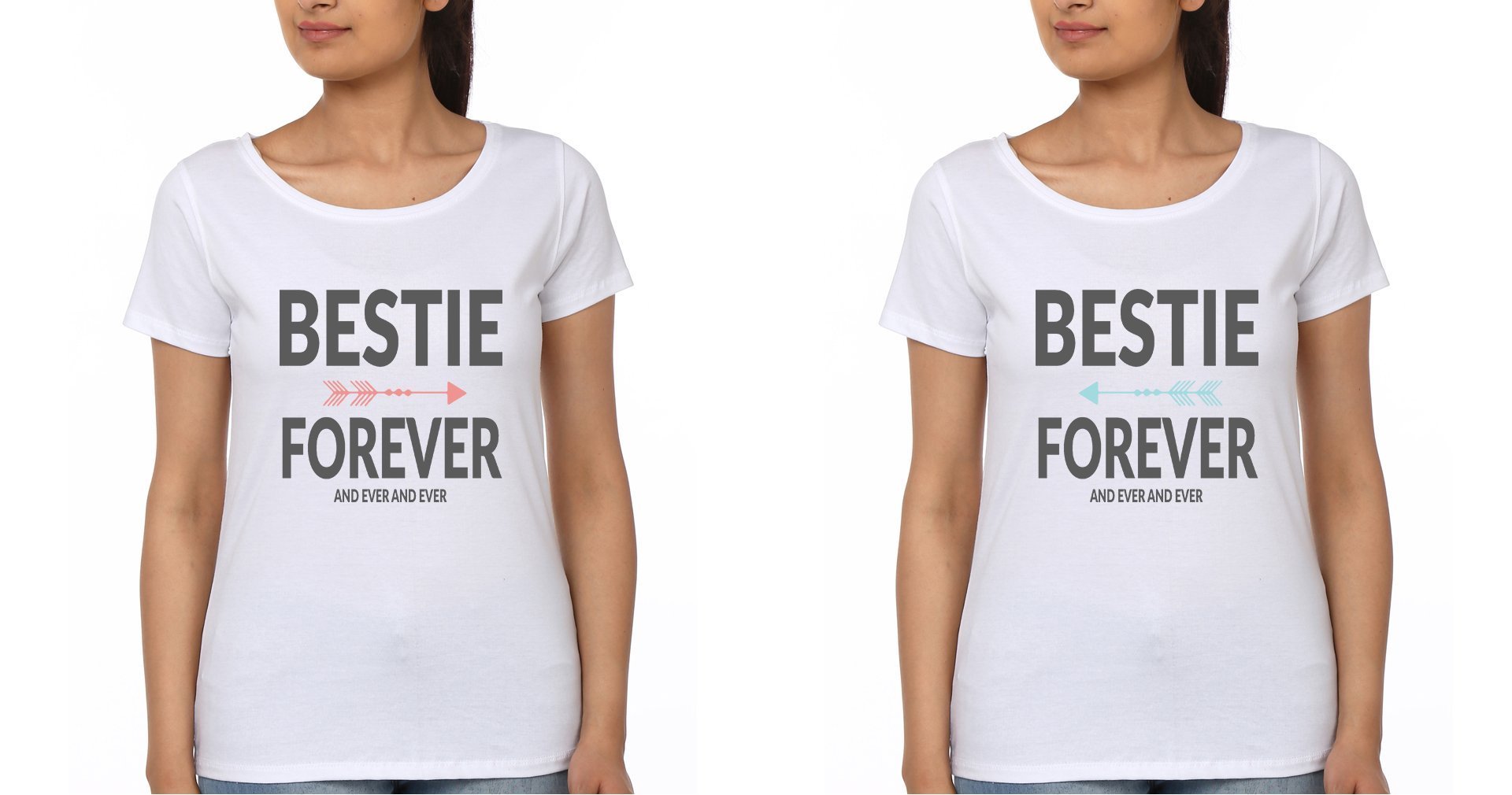 Bestie Forever and ever BFF Half Sleeves T-Shirts-FunkyTees - Funky Tees Club