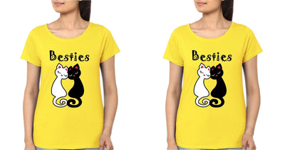 Besties BFF Half Sleeves T-Shirts-FunkyTees - Funky Tees Club