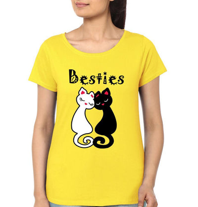 Besties BFF Half Sleeves T-Shirts-FunkyTees - Funky Tees Club