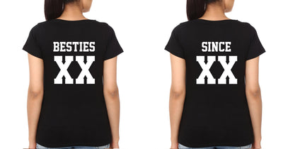 Besties BFF Half Sleeves T-Shirts-FunkyTees - Funky Tees Club
