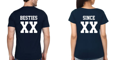 Besties Since BFF Half Sleeves T-Shirts-FunkyTees - Funky Tees Club