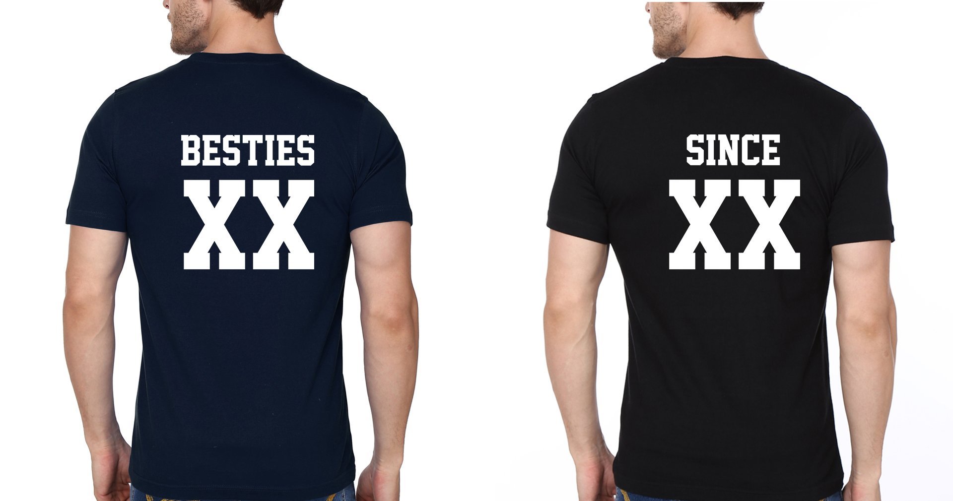 Besties Since BFF Half Sleeves T-Shirts-FunkyTees - Funky Tees Club
