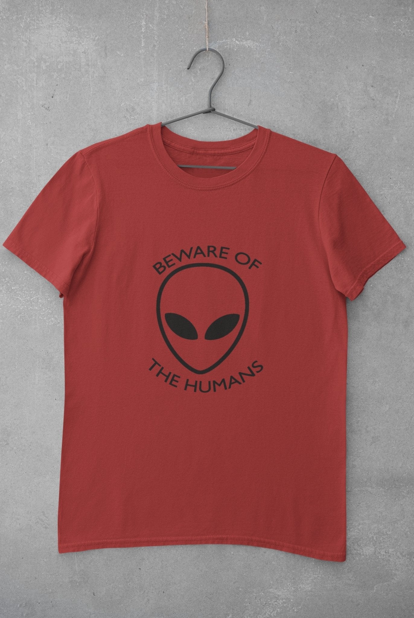 Beware of The Humans Women Half Sleeves T-shirt- FunkyTeesClub - Funky Tees Club