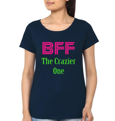 Bff Crazy One BFF Half Sleeves T-Shirts-FunkyTees - Funky Tees Club