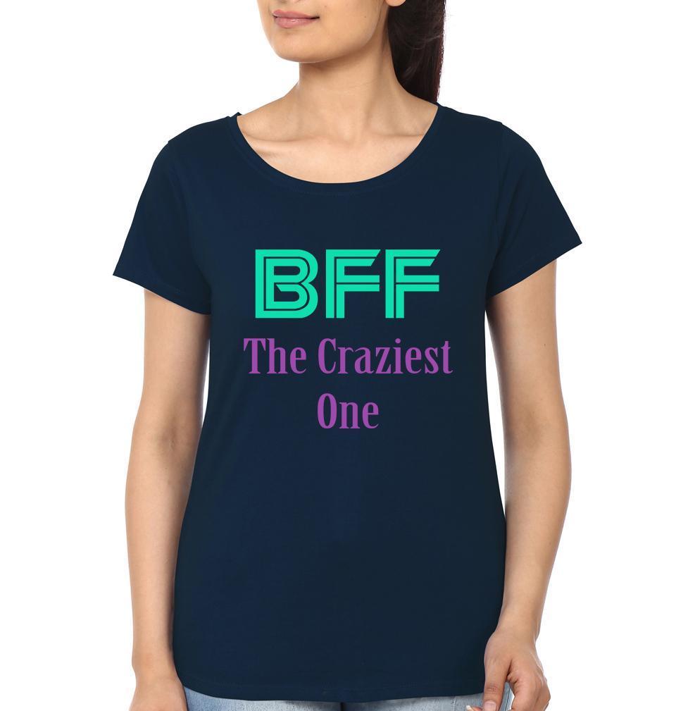 Bff Crazy One BFF Half Sleeves T-Shirts-FunkyTees - Funky Tees Club