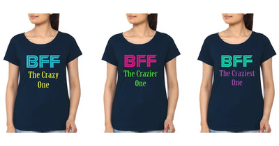 Bff Crazy One BFF Half Sleeves T-Shirts-FunkyTees - Funky Tees Club