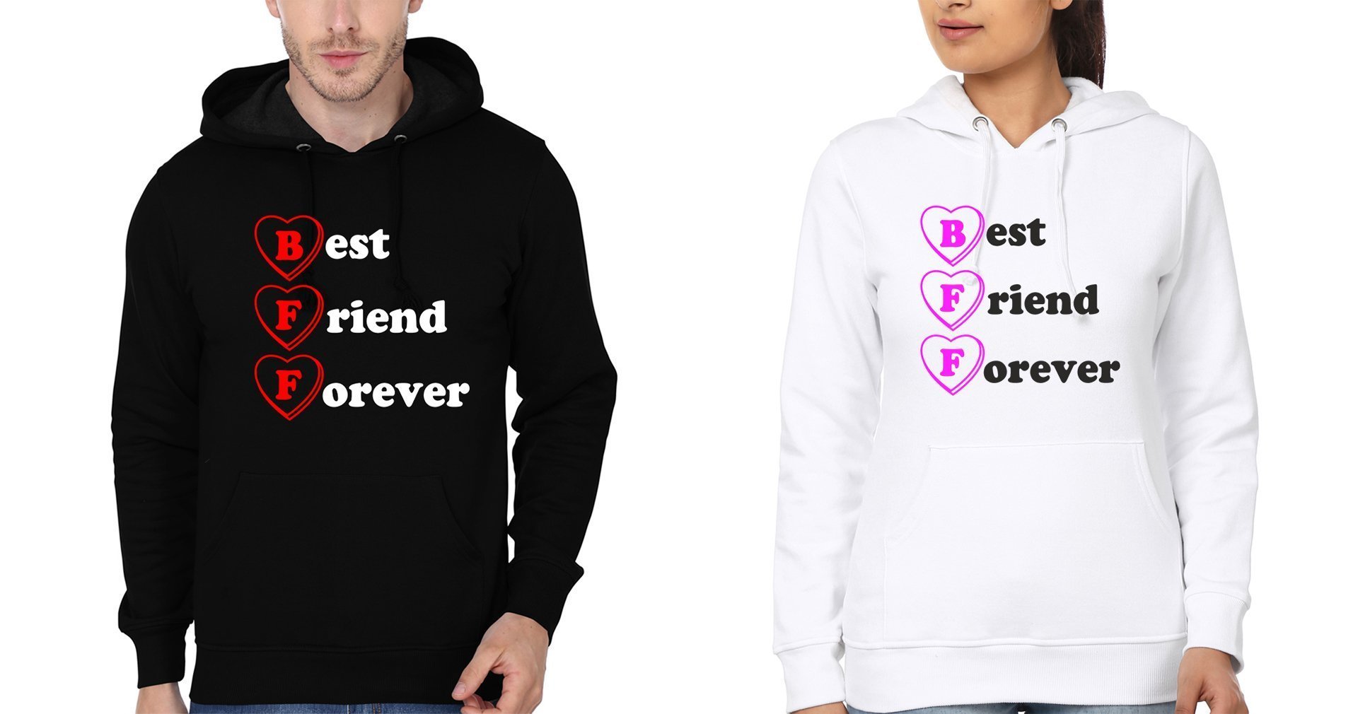 BFF Hoodies-FunkyTees - Funky Tees Club