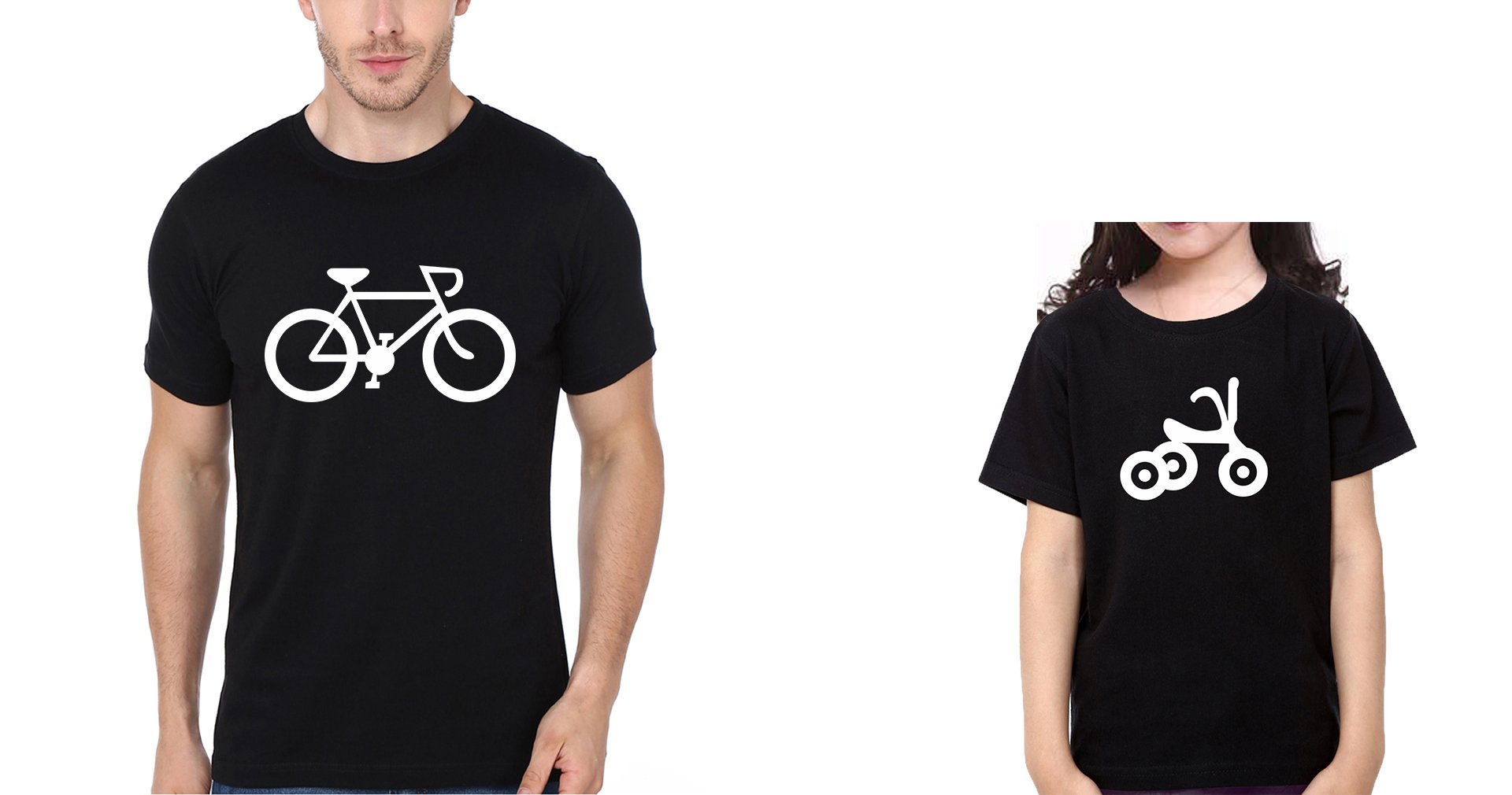 Bicycle Father and Daughter Matching T-Shirt- FunkyTeesClub - Funky Tees Club