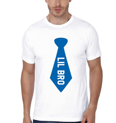 Big Bro Lil Bro Blue Tie Brother-Brother Half Sleeves T-Shirts -FunkyTees - Funky Tees Club
