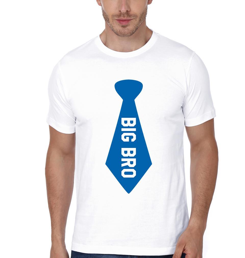 Big Bro Lil Bro Blue Tie Brother-Brother Half Sleeves T-Shirts -FunkyTees - Funky Tees Club